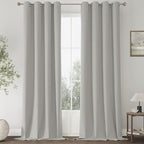 ChrisDowa 100% Blackout Light Grey Solid Curtains 96 Inches Long 2 Panels by ChrisDowa