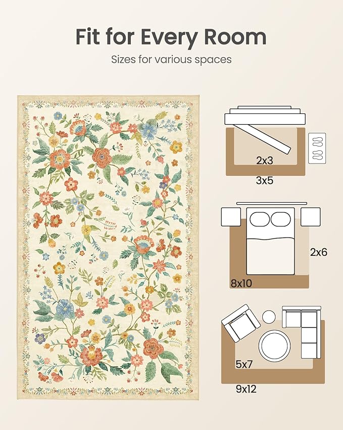 Amada 6x9 Area Rugs, Non-Slip & Low-Profile Living Room Rug - Image 7