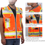 Dib Safety Reflective Vest Heavy Duty, High Visibility Two Tone Engineer Vest - Image 4