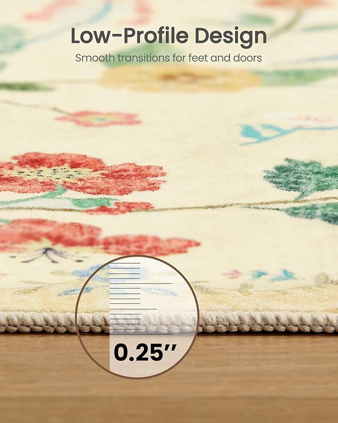 Amada 6x9 Area Rugs, Non-Slip & Low-Profile Living Room Rug - Image 5