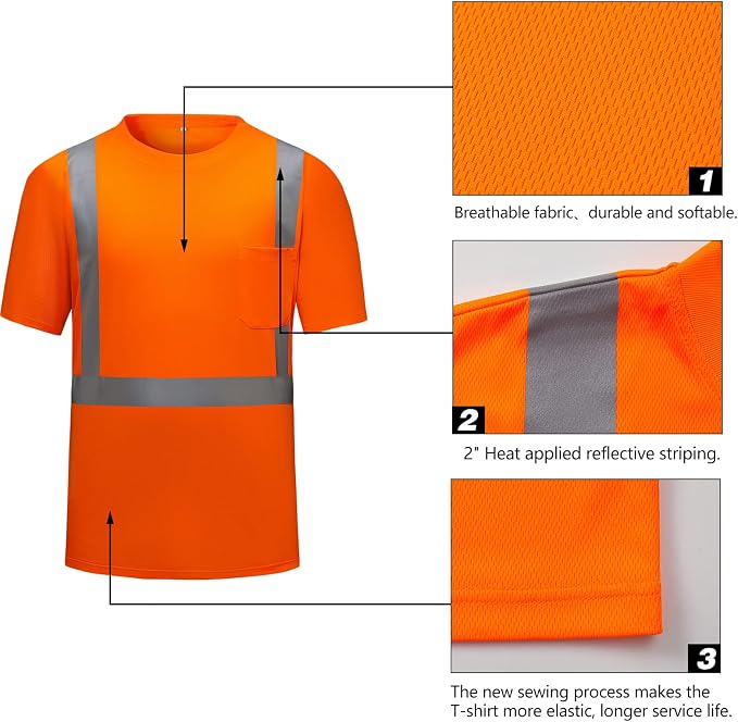 High Visibility Shirts Quick Dry Safety T Shirts - Image 2