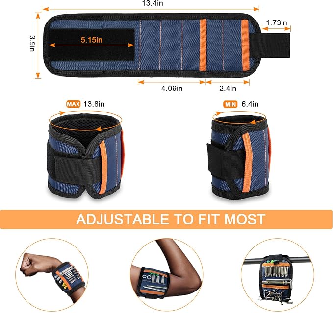 vidsel Magnetic Tool Holder Belt & Wrist-Band, Adjustable Work Gadget - Image 5