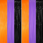 GOER 6.4 ft x 8.2 ft Metallic Tinsel Foil Fringe Party Backdrop by GOER