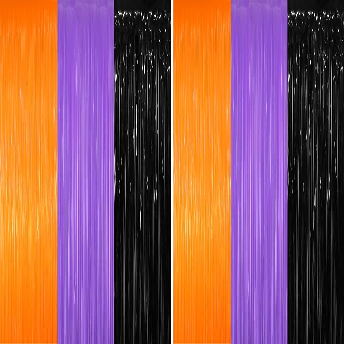GOER 6.4 ft x 8.2 ft Metallic Tinsel Foil Fringe Party Backdrop by GOER