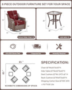 Belord Luxury 6-inch Thick Cushion Patio Furniture Set - Image 2