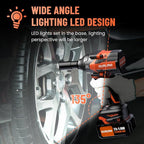 950N.m/700Ft-lbs Cordless Impact Wrench 1/2", 2 * 4.0Ah Battery Brushless - Image 3