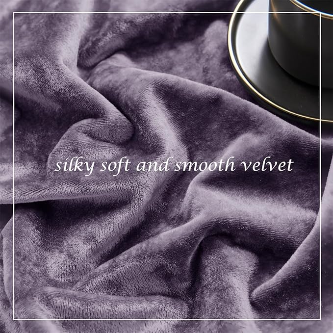 SMILETIME Lilac Purple Crushed Velvet Curtains 52x90 inch Luxurious Thermal - Image 5