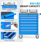 7 Drawers Metal Rolling Tool Chest, Portable Storage Tool Box - Image 5
