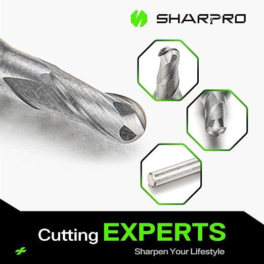 Carbide Ball Nose End Mills Set 2 Flute 4mm SHK. 2.5mm Cutting Dia. 3D Carving - Image 3
