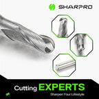 Carbide Ball Nose End Mills Set 2 Flute 4mm SHK. 2.5mm Cutting Dia. 3D Carving - Image 3