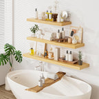 Heimlove 36 Inch Wall Shelf Bathroom Shelves Set of 2, Wall Mounted Shelves - Image 2