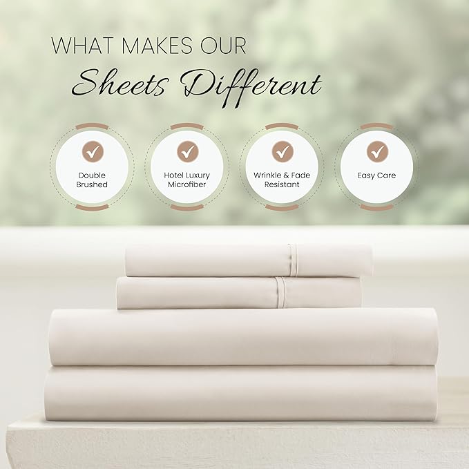 Linen Market Double-Brushed Microfiber Queen Sheet Set 4 Piece – Oeko-TEX - Image 4