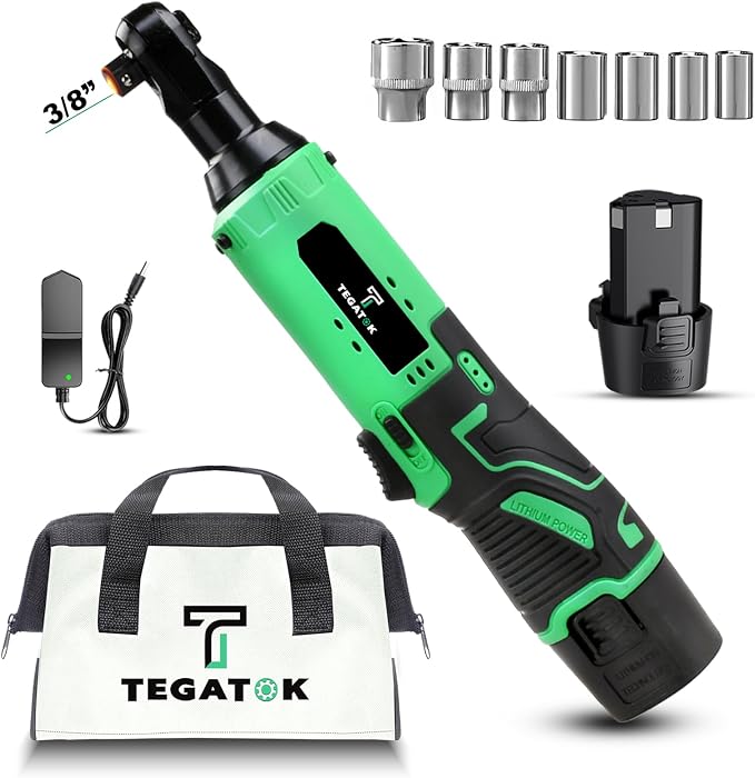 Cordless Electric Ratchet Wrench Set, 40FT-LBS 3/8" Ratchet, 12V Cordless - Image 7