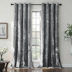 SMILETIME Grey Crushed Velvet Curtains 52x84 inch Luxurious Thermal Insulated by SMILETIME