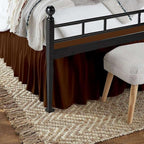 Chocolate Solid Ruffled Bed Skirt Short Queen-14 Inch Drop Split Corner - Image 6