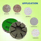 Diamond Floor Polishing Pucks for Terrazzo, Concrete Floor, 3 Inch 15mm Resin - Image 5