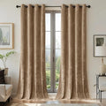 SMILETIME Amber Beige Crushed Velvet Curtains 52x90 inch Luxurious Thermal by SMILETIME