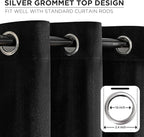 Joydeco Black Velvet Curtains 108 Inches Long, Luxury Grommet Blackout Curtain - Image 2
