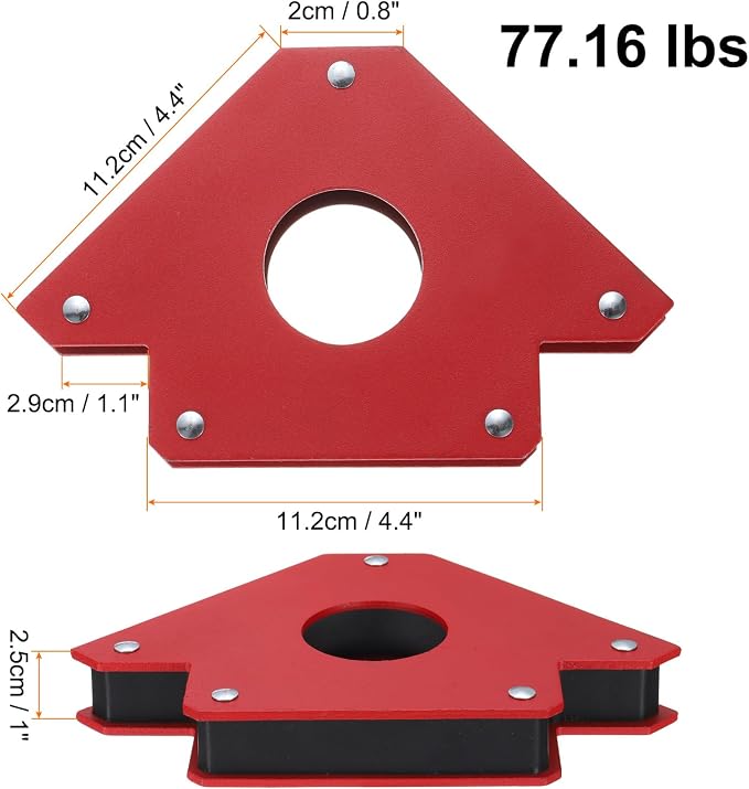 HARFINGTON 2pcs Welding Magnets 77.16 lbs Magnetic Welding Clamp Holder Iron - Image 2