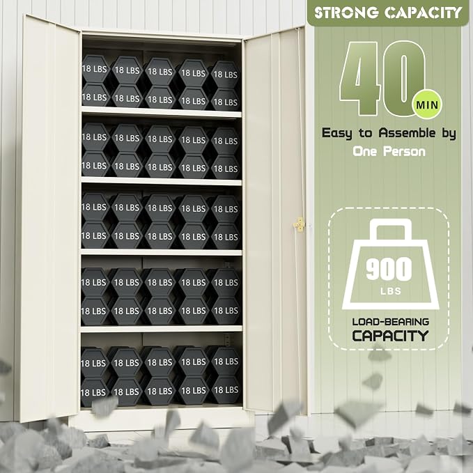 SUNCROWN 72" Metal Storage Cabinet - Image 8