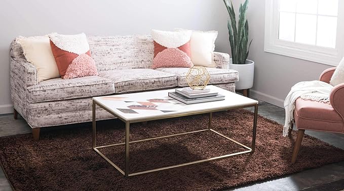 Unique Loom Solid Shag Collection Area Rug - Image 2