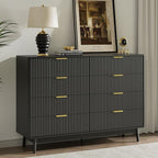 LYNSOM Fluted 8 Drawer Dresser for Bedroom, Wood Dresser TV Stand & Storage - Image 7