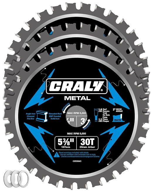 CRALY 5-3/8 Inch 30 Teeth Steel and Ferrous Metal Cutting Circular Saw Blade by CRALY