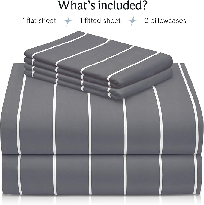 LuxClub 4 PC Full Sheet Set, Deep Pockets Wrinkle Free Cooling Bed Sheets Hotel - Image 2