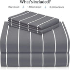 LuxClub 4 PC Full Sheet Set, Deep Pockets Wrinkle Free Cooling Bed Sheets Hotel - Image 2