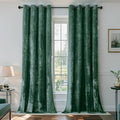 SMILETIME Forest Green Crushed Velvet Curtains 52x108 inch Luxurious Thermal by SMILETIME