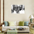 DZL Art D73069 Black and White Elephants Entwine Wall Art Canvas Painting Ready - Image 3