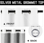 White 100% Blackout Curtains 3-in-1 Heavy Soundproof Curtains Thermal Insulated - Image 5