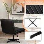 PUKAMI Criss Cross Legged Office Chair, Armless Office Desk Chair No Wheels - Image 5