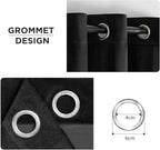 Joydeco Black Velvet Curtains 108 Inches Long, Luxury Grommet Blackout Curtain - Image 3