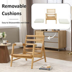 HEAH-YO Modern Accent Chair, Upholstered Linen Fabric Living Room Chair - Image 8