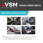 VSM 50-Pack - 4-1/2 inch 80 Grit - Ceramic Resin Fiber Discs - Image 7