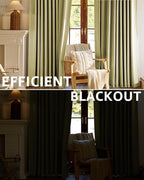 jinchan Chenille Blackout Curtains 96 Inches Long 2 Panels Sage Green Thermal - Image 3