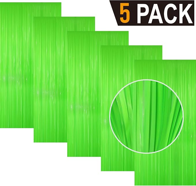 GOER 3.2 ft x 8.2 ft Metallic Tinsel Foil Fringe Curtains Party Photo Backdrop - Image 2