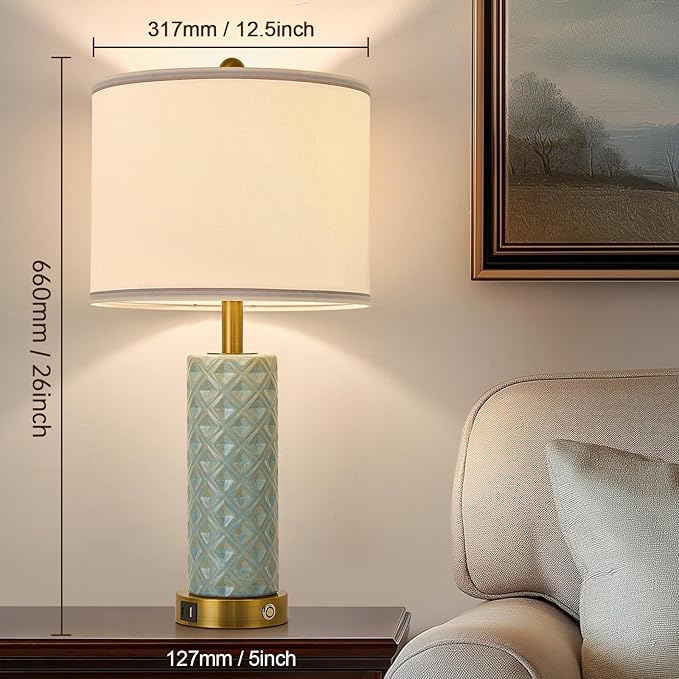 Set of 2 Table Lamp for Living Room Bedroom Farmhouse - Image 6