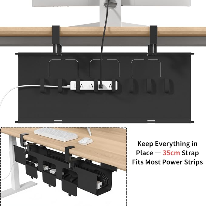 Under Desk Cable Management Tray, 36” Cord Organizer - Image 6