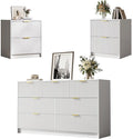 3-Piece Dresser Bedroom Set, 7 Drawer Dresser & 2 Drawer Nightstands by MAISONARIA