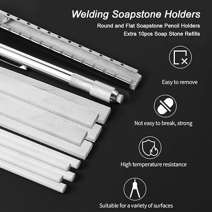 Welding Accessories, Chipping Hammer, Leather Welding Gloves 13.5", Soapstone - Image 5