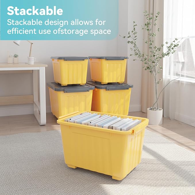 Nazhura Plastic Storage Bin, Stackable and Nestable Storage Boxes - Image 5