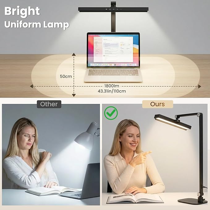 LIONVISON Desk Lamps for Home Office: 2 in 1 Eye-Caring Modern LED Desk Lamp - Image 6