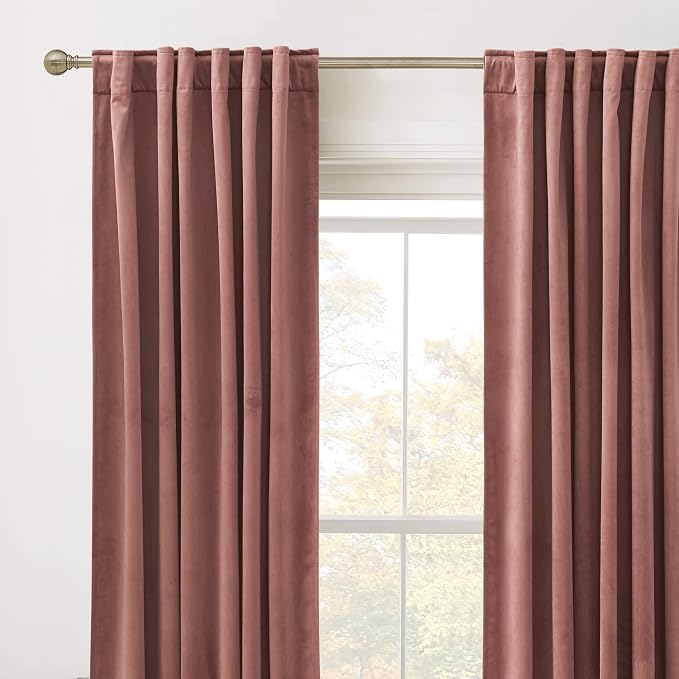RYB HOME Heavy Duty Velvet Curtains & Drapes, Room Darkening Noise Reducing - Image 2
