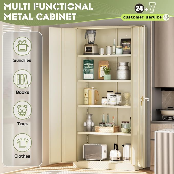 SUNCROWN 72" Metal Storage Cabinet - Image 4