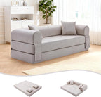 78.5" Convertible Sleeper Sofa Bed, Faux Leather Folding Floor Sofa by Cleanthewayyouwant