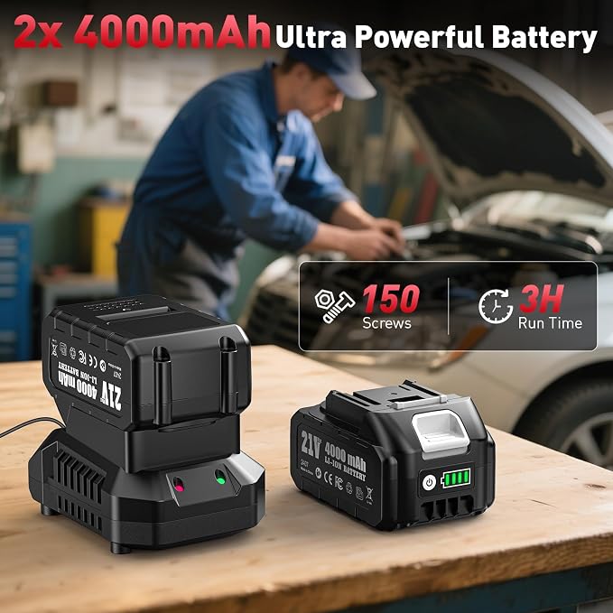 Avrhit Cordless Impact Wrench 1/2 Inch, 1300Nm / 960ft-lbs High Torque Impact - Image 4