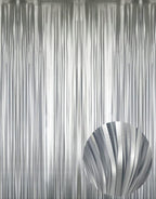 GOER 3.2 ft x 8.2 ft Metallic Tinsel Foil Fringe Curtains Party Photo Backdrop by GOER