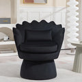 360° Swivel Accent Chair, Mid-Century Modern Velvet Barrel Chair, Comfy Shell by ZJhome